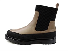 Angulus black/taupe ankle boot with elastic